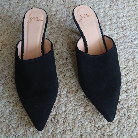 J.Crew pointy toe black suede leather mules size 6 - Picture 6 of 14